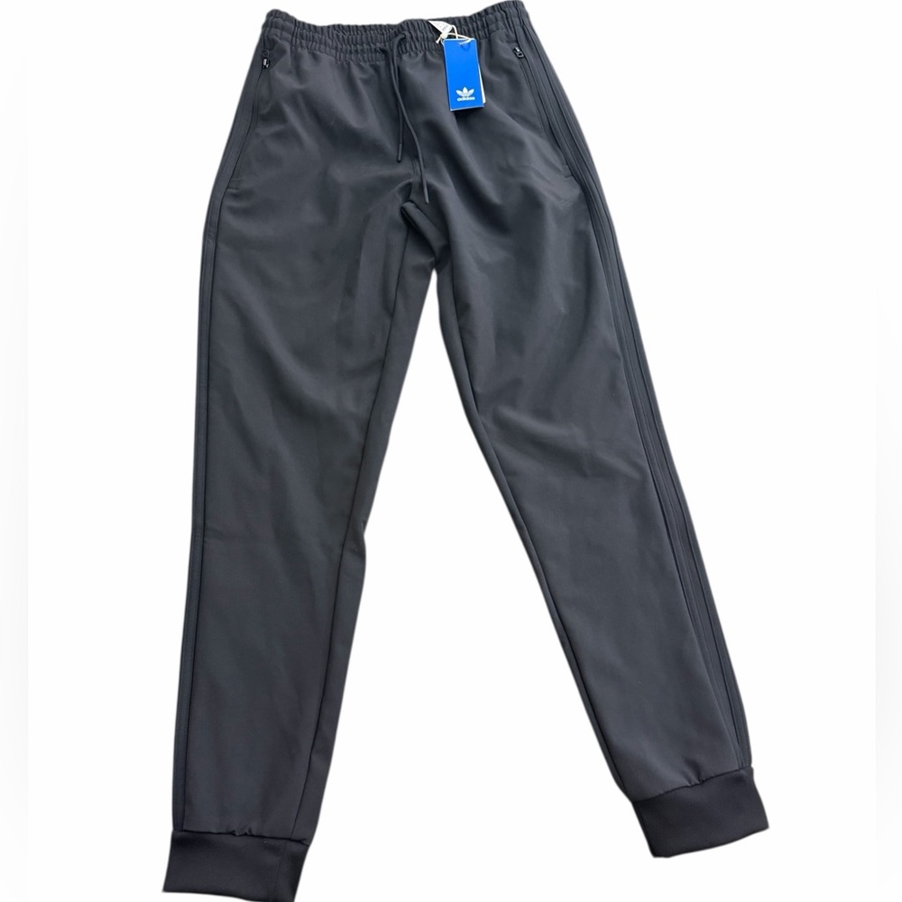 Adidas Originals SST Track Pants Size Small Black Joggers Zipper Pockets NWT